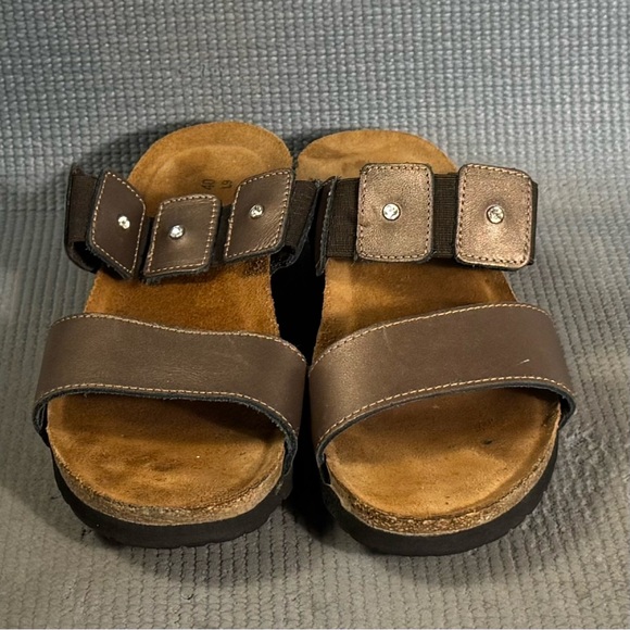 Naot Women’s Ashley Metallic Leather Strap Wedge Sandals Size 9 US 40 EU - Picture 3 of 9